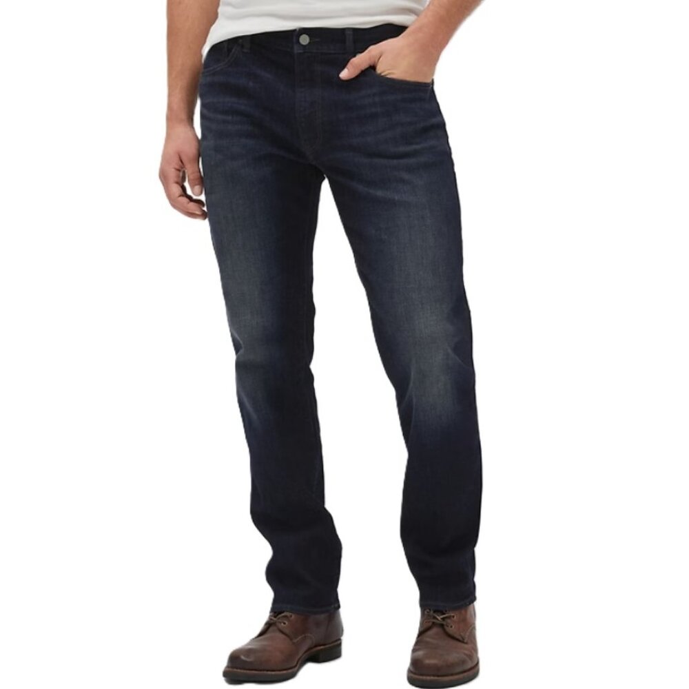 NWT - GAP Factory GapFlex Soft Wear Straight Jeans,  Midnight Wash - 32x32